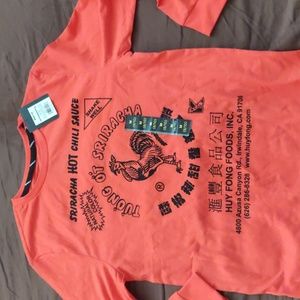Sriracha Hot Chili Sauce long sleeve tee shirt for kids (size M)